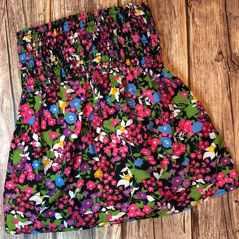 Xhilaration Strapless Floral Shirt Size Small